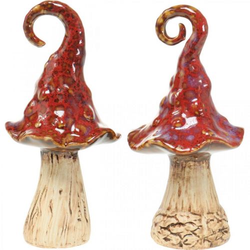 Floristik24 Keramiska svampar magisk skog röd dekorativ svamp keramisk dekoration H16cm 2st