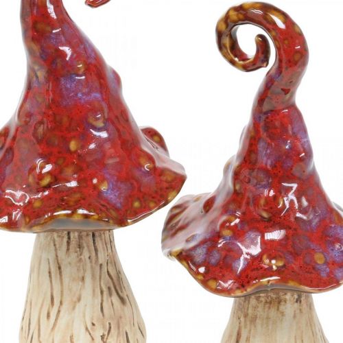 Floristik24 Keramiska svampar magisk skog röd dekorativ svamp keramisk dekoration H16cm 2st