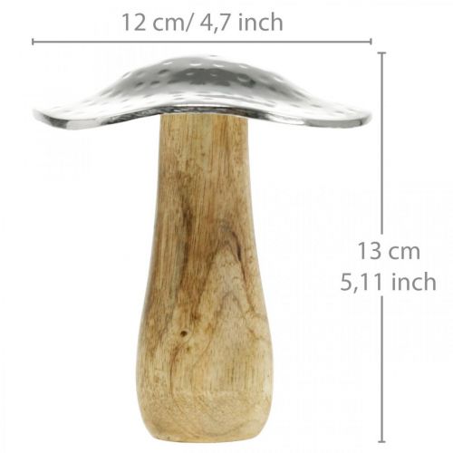 Floristik24 Deco svamp metall trä silver, naturlig höstdekoration 13cm