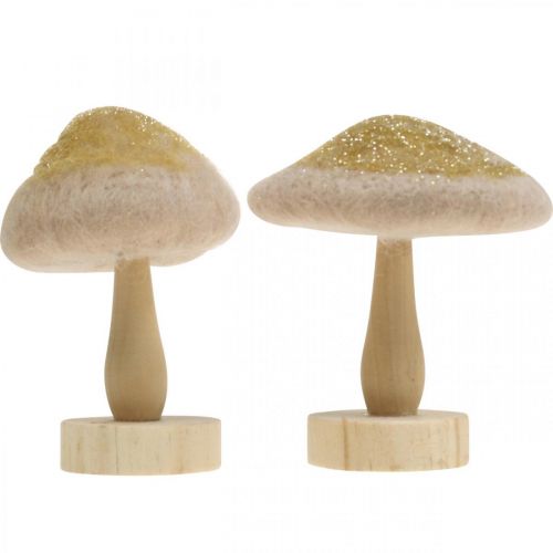 Artikel Deco svampträ, filt med glitter bordsdekoration Advent H11cm 4st