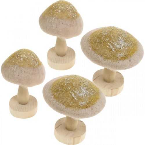 Artikel Deco svampträ, filt med glitter bordsdekoration Advent H11cm 4st