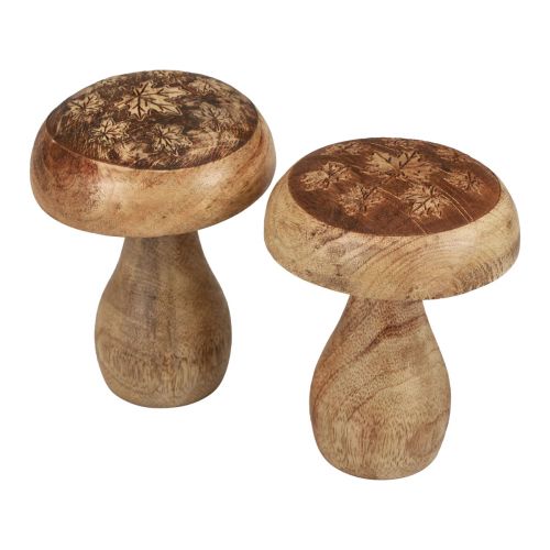 Träsvampar dekorativa svampar trä naturlig höstdekoration Ø10cm H12cm 2st