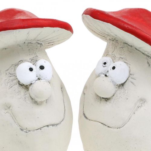 Artikel Svamp att dekorera, nyårsdekoration, skogssvamp, betongdekor röd, vit H10cm B12,5cm 2st