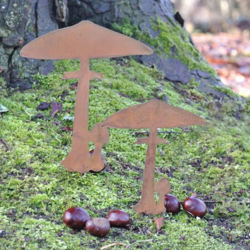 Floristik24 Rust deco svamp trädgårdsstake metall höstdekoration 44cm