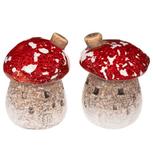 Svamphusdekoration Miniatyr Flugsvamp 6 cm 2 st köpa | Floristik24.se