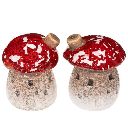 Svamphusdekoration Miniatyr Flugsvamp 6 cm 2 st | Floristik24.se