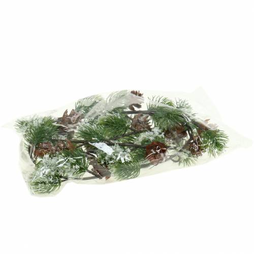 Floristik24 Tallgirlang med kottar täckta med snö 145cm