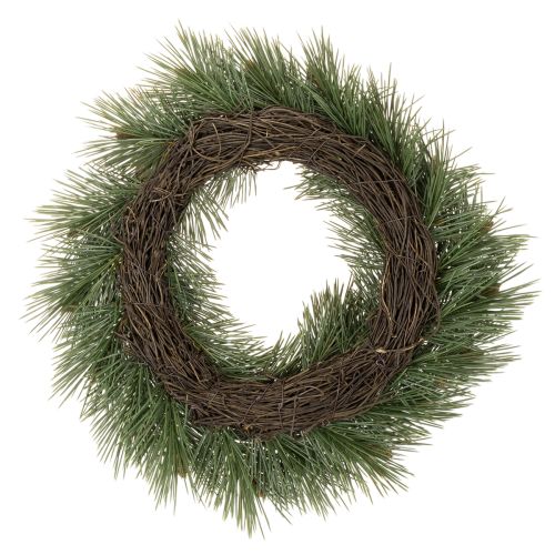 Konstgjord krans av tallgransar med små kottar, 40 cm | Floristik24.se