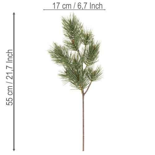 Konstgjord tallgran som dekorativ grangren, 55 cm, 3 stycken | Floristik24.se