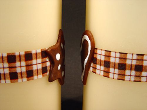 Floristik24 Ljusgrädde med pelare med stjärna / hjärta på rutan