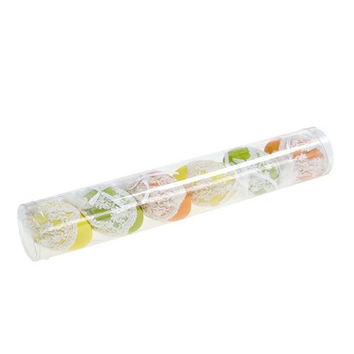 Floristik24 Plastdekorativa ägg med tyll för att hänga 6cm 6st