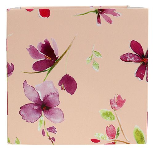 Floristik24 Papperspåse 12 cm x 12 cm rosa med mönster 8st