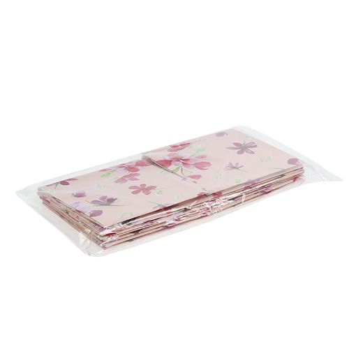 Floristik24 Papperspåse 12 cm x 12 cm rosa med mönster 8st