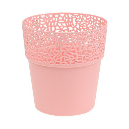 Floristik24 Plastkruka rosa Ø14,5cm H15,5cm 1 st