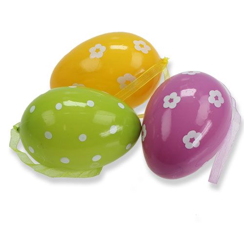 Floristik24 Plast dekorativa påskägg att hänga 9cm 12st