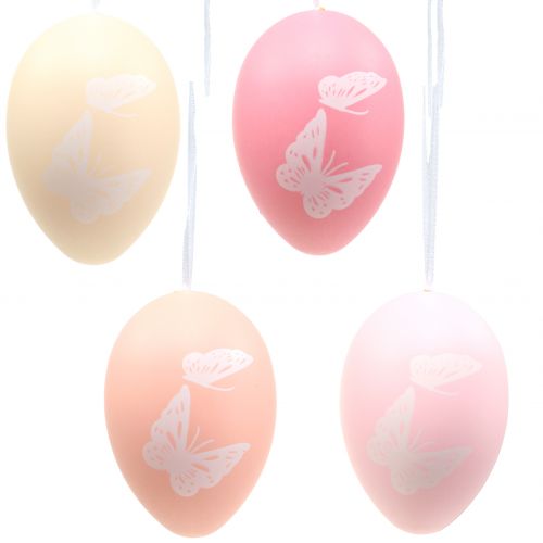 Påskägg att hänga pastellfärger 12cm 4st