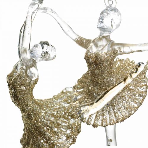 Floristik24 Dekorativ galgardansare, julgransdekoration, ballerina för upphängning H14/13cm 2st