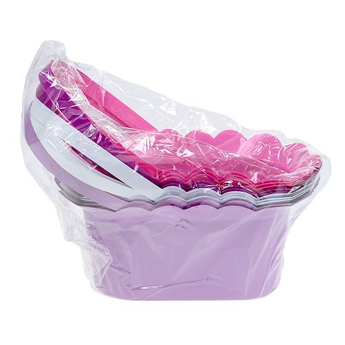 Floristik24 Plastkorg med handtag oval sort. 21 x 11 x 9,5 cm 10st