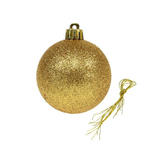 Floristik24 Plastkula guld röv. Ø5cm 9p