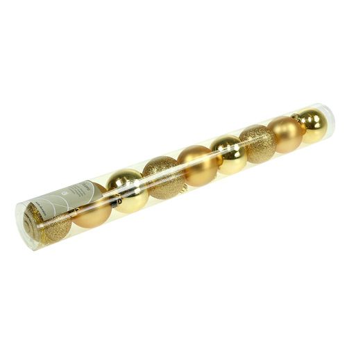 Floristik24 Plastkula guld röv. Ø5cm 9p