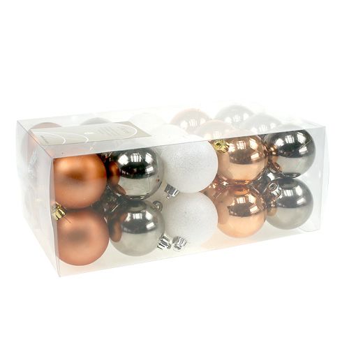 Floristik24 Plastbollmix i brunt, koppar Ø6cm 30st