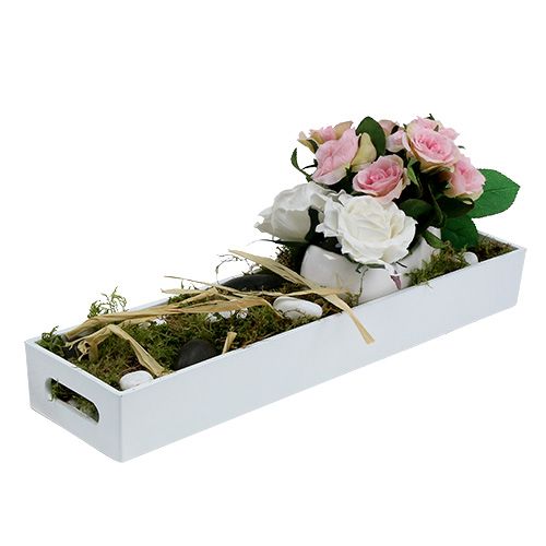 Floristik24 Plastskål vit 42cm x 10,5cm