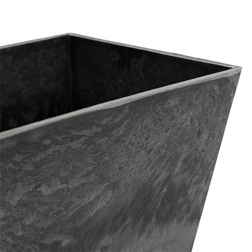 Floristik24 Fyrkantig plastskål antracit 20,5 cm x 13,5 cm H10,5 cm