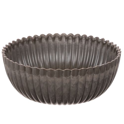 Ribbad skål, antracit, dekorativ skål, rund, 15 cm, 2 stycken köpa | Floristik24.se