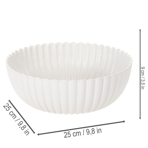 Dekorativ skål, räfflad, stor storlek 25 cm | Floristik24.se