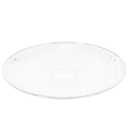 Dekorativ genomskinlig rund skål med fot, 32 cm | Floristik24.se