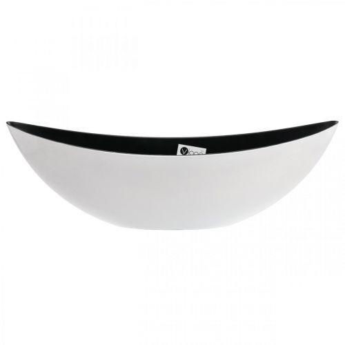 Floristik24 Dekorativ skål oval vit, svart växtskål växtskepp 55cm