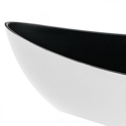Floristik24 Dekorativ skål oval vit, svart växtskål växtskepp 55cm