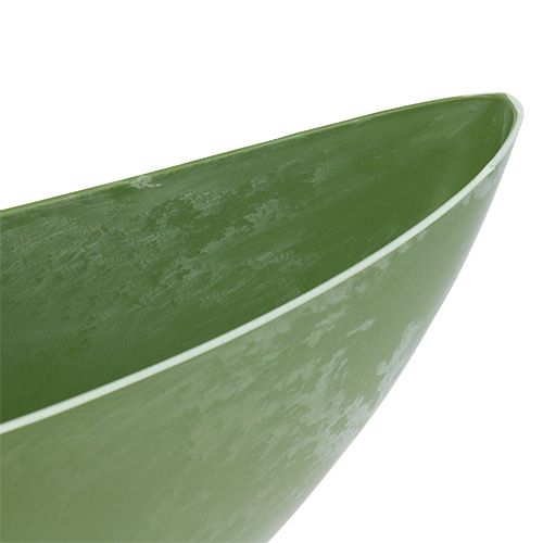 Floristik24 Plastbåt grön oval 39cm x 12,5cm H13cm, 1st