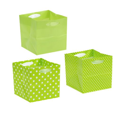 Plastpåse 10,5cm x 10,5cm x 10,5cm Grön 12st
