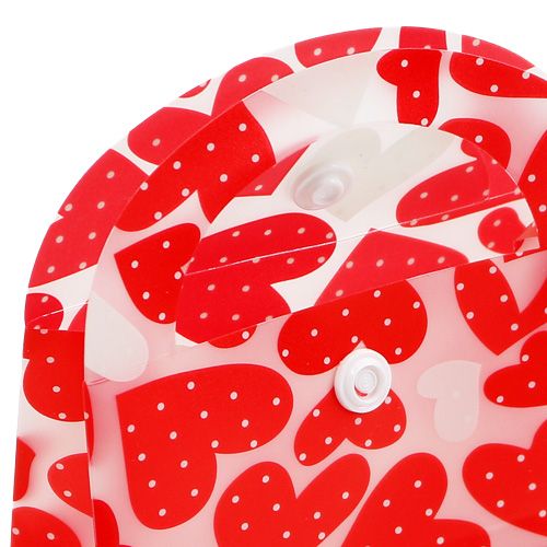 Floristik24 Plastpåse hjärtmönster 9 cm x 9,5 cm x 3,5 cm 10 st