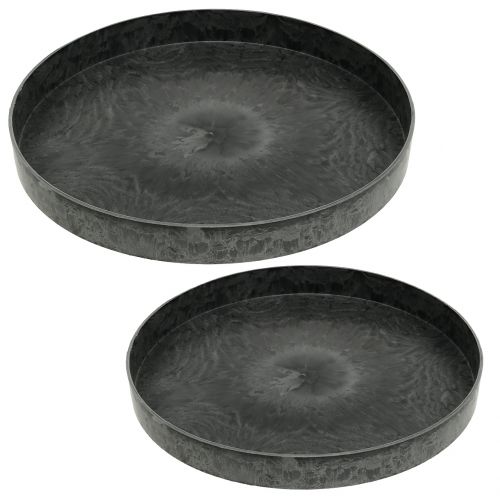 Artikel Plasttallrik dekorativ tallrik grå vit Ø22cm/27cm set om 2