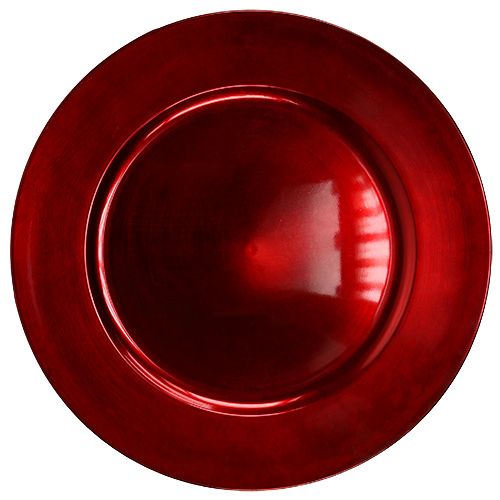 Artikel Plastplatta Ø33cm röd med glaserad effekt