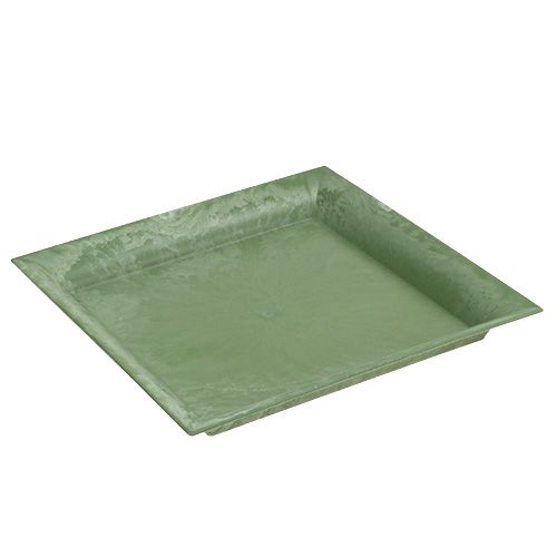 Floristik24 Plastplatta grön kvadrat 26 cm x 26 cm