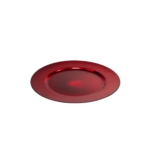 Floristik24 Plastplatta röd Ø17cm 10 st