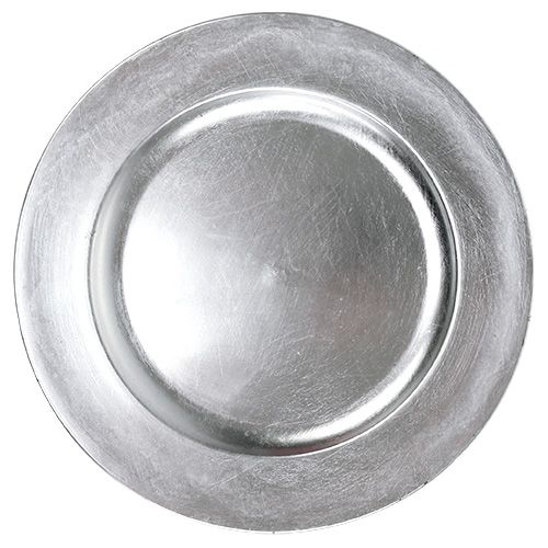 Plastplattor silver Ø17cm 10p