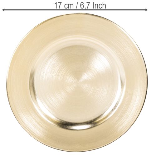 Små runda glansiga dekorativa tallrikar, 17 cm, 6 stycken