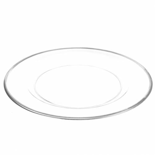 Floristik24 Dekorativ tallrik med silverkant klarplast Ø33cm