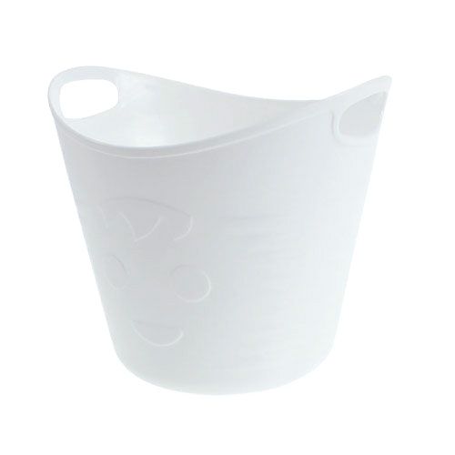 Floristik24 Plastkrukor med handtag 12st. 14cmx12cm vit