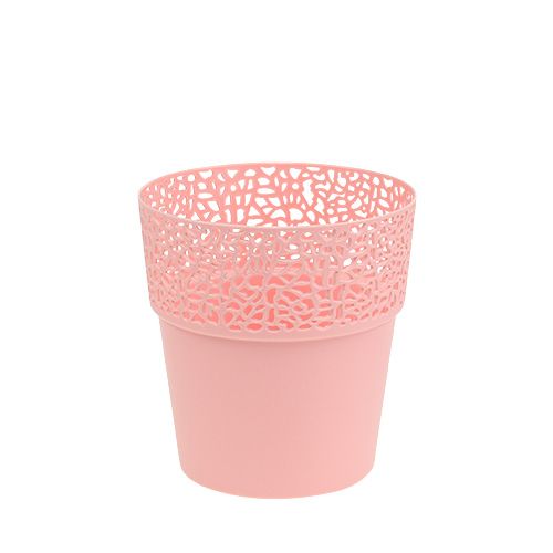 Floristik24 Plastkruka rosa Ø11,5cm H12,5cm 1st