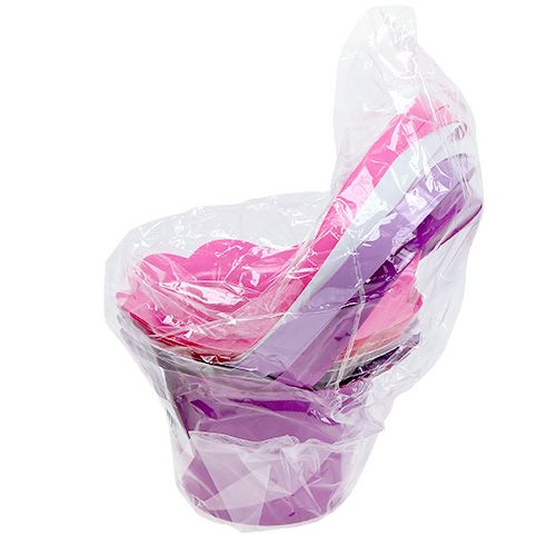 Floristik24 Plastkruka med handtag färgad Ø15cm H9,5cm 10st