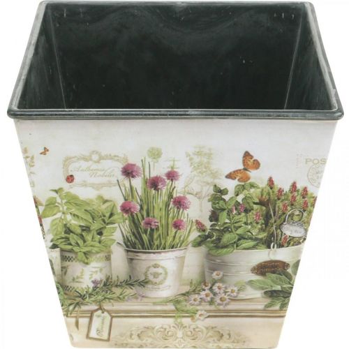 Artikel Örtkruka, kruka med motiv, kruka H13cm B13,5cm