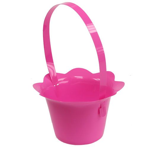 Floristik24 Plastkruka med handtag färgad Ø15cm H9,5cm 10st