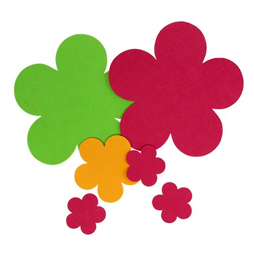 Floristik24 Underlägg filt blomma flerfärgad 6st
