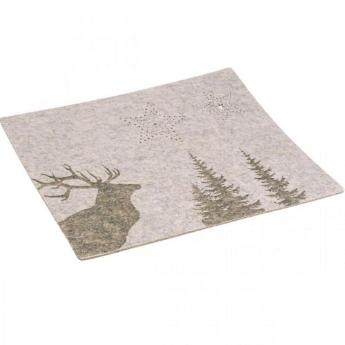 Floristik24 Bordsunderlägg Julbordsdekoration brun filt 45×35cm 4st