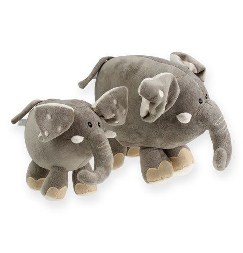 Floristik24 Plyschelefant 20cm grå